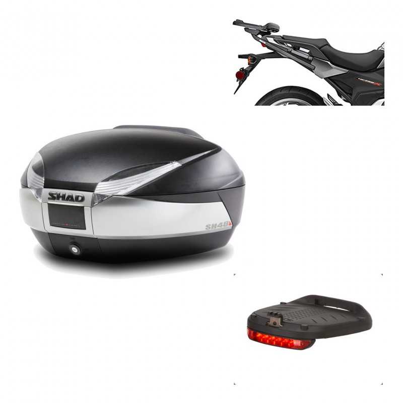 SHAD Baul trasero + herraje montaje luz de freno SH48 TITANIUM PREMIUM KIT-186080