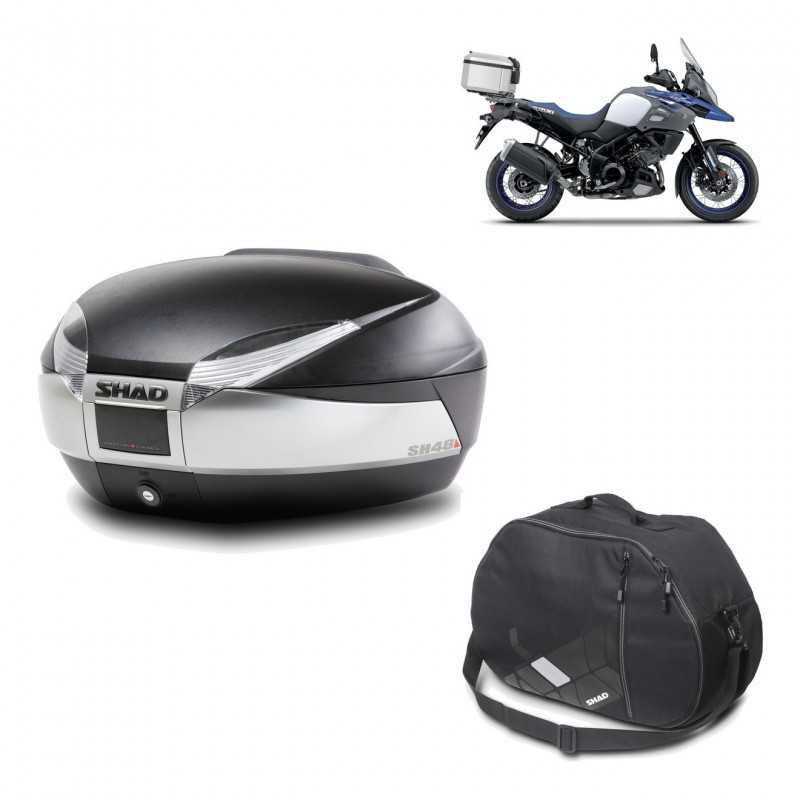 SHAD Baul trasero + herraje montaje bolsa interna SH48 TITANIUM PREMIUM KIT-185681