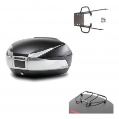 SHAD Baul trasero + herraje montaje parrilla portabultos superior SH48 TITANIUM PREMIUM KIT-185635