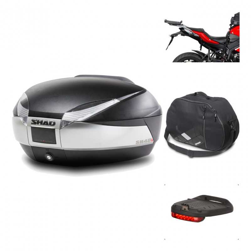 SHAD Baul trasero + herraje montaje accesorios SH48 TITANIUM PREMIUM KIT-185986