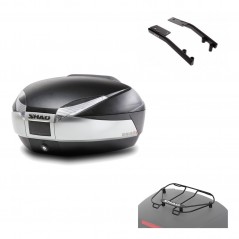 SHAD Baul trasero + herraje montaje parrilla portabultos superior SH48 TITANIUM PREMIUM KIT-185835