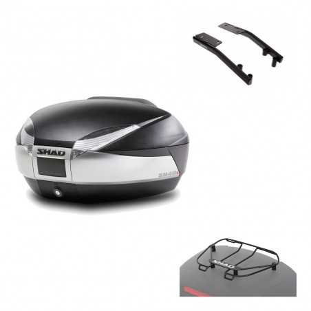 SHAD Baul trasero + herraje montaje parrilla portabultos superior SH48 TITANIUM PREMIUM KIT-185835