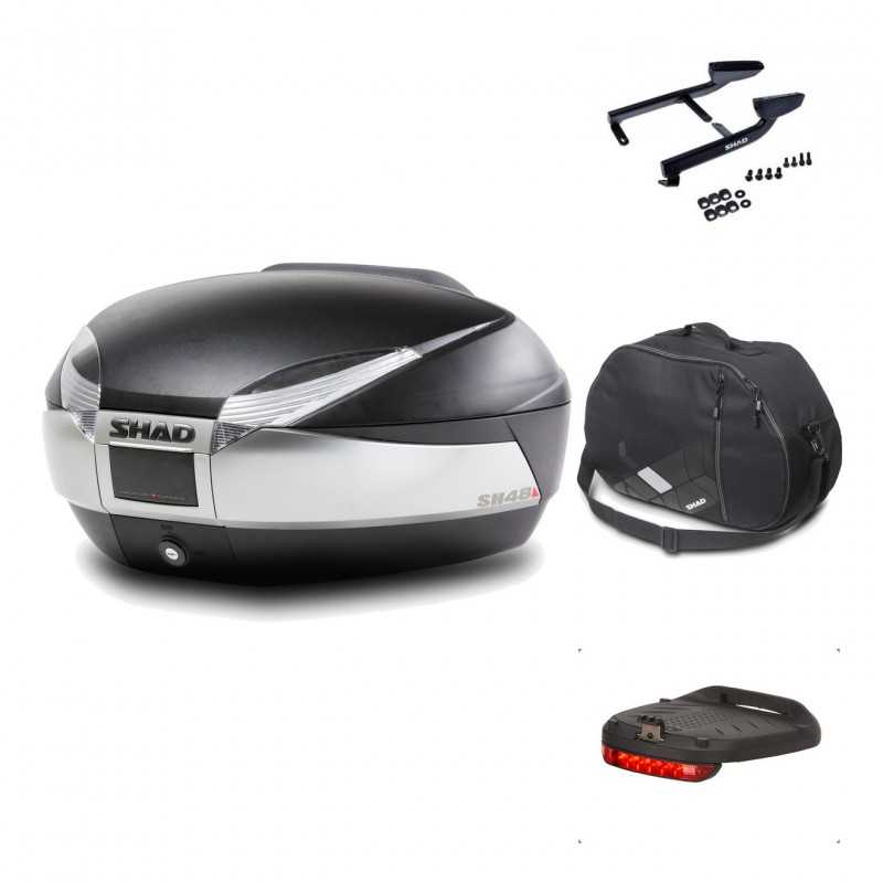 SHAD Baul trasero + herraje montaje accesorios SH48 TITANIUM PREMIUM KIT-185938