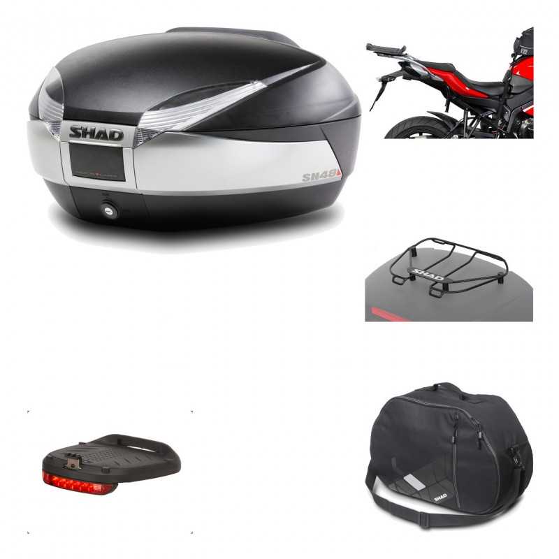 SHAD Baul trasero + herraje montaje accesorios SH48 TITANIUM PREMIUM KIT-185990