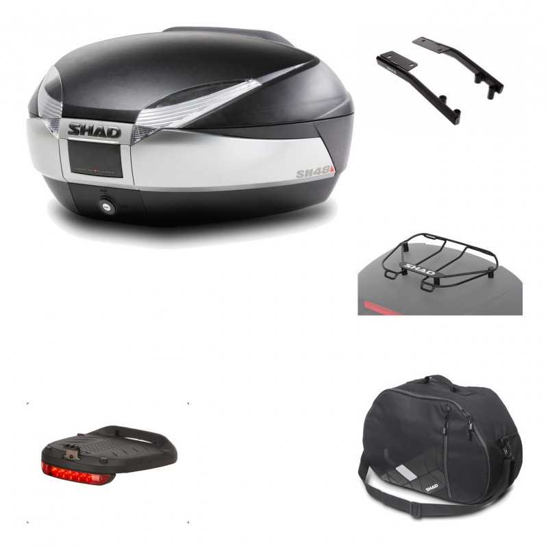 SHAD Baul trasero + herraje montaje accesorios SH48 TITANIUM PREMIUM KIT-185838