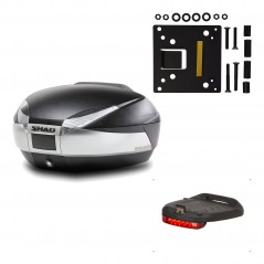 SHAD Baul trasero + herraje montaje luz de freno SH48 TITANIUM PREMIUM KIT-186040
