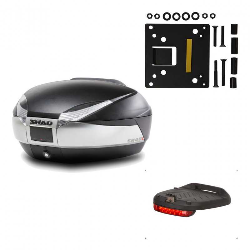 SHAD Baul trasero + herraje montaje luz de freno SH48 TITANIUM PREMIUM KIT-186040