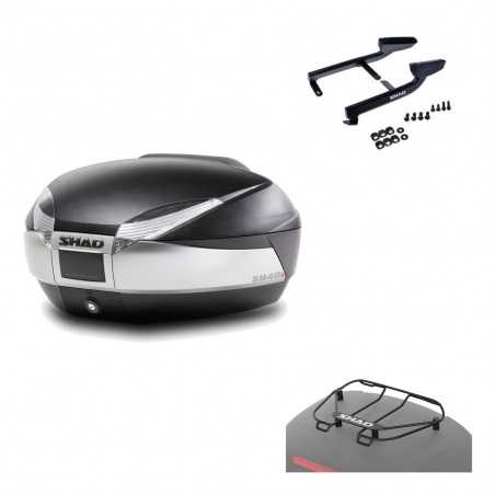 SHAD Baul trasero + herraje montaje parrilla portabultos superior SH48 TITANIUM PREMIUM KIT-185939