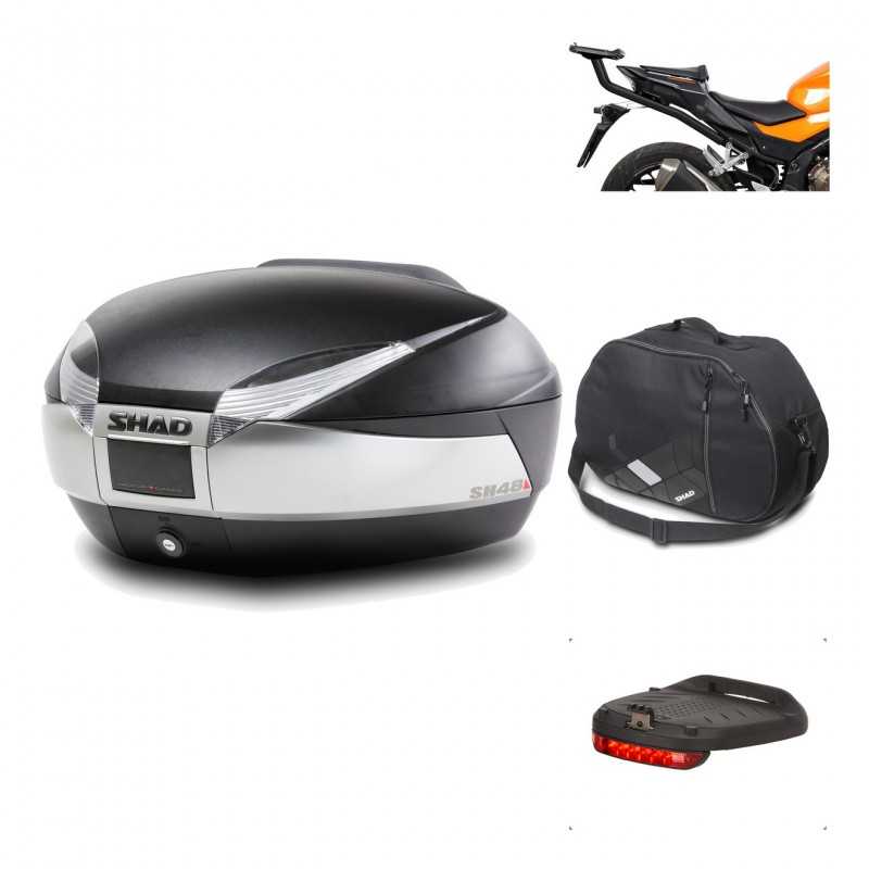 SHAD Baul trasero + herraje montaje accesorios SH48 TITANIUM PREMIUM KIT-186090