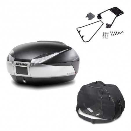 SHAD Baul trasero + herraje montaje bolsa interna SH48 TITANIUM PREMIUM KIT-185641