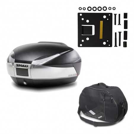 SHAD Baul trasero + herraje montaje bolsa interna SH48 TITANIUM PREMIUM KIT-186041