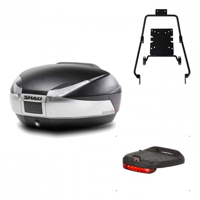 SHAD Baul trasero + herraje montaje luz de freno SH48 TITANIUM PREMIUM KIT-185840