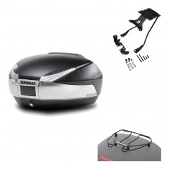 SHAD Baul trasero + herraje montaje parrilla portabultos superior SH48 TITANIUM PREMIUM KIT-185891