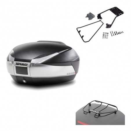 SHAD Baul trasero + herraje montaje parrilla portabultos superior SH48 TITANIUM PREMIUM KIT-185643