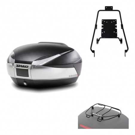 SHAD Baul trasero + herraje montaje parrilla portabultos superior SH48 TITANIUM PREMIUM KIT-185843