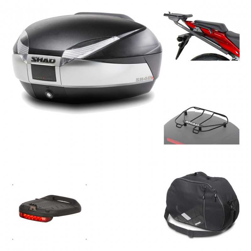 SHAD Baul trasero + herraje montaje accesorios SH48 TITANIUM PREMIUM KIT-185998