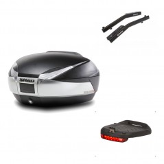 SHAD Baul trasero + herraje montaje luz de freno SH48 TITANIUM PREMIUM KIT-185800