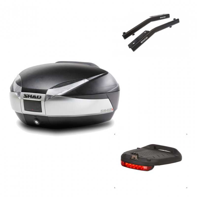 SHAD Baul trasero + herraje montaje luz de freno SH48 TITANIUM PREMIUM KIT-185800