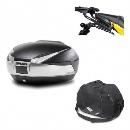 SHAD Baul trasero + herraje montaje bolsa interna SH48 TITANIUM PREMIUM KIT-186001