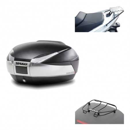 SHAD Baul trasero + herraje montaje parrilla portabultos superior SH48 TITANIUM PREMIUM KIT-185899