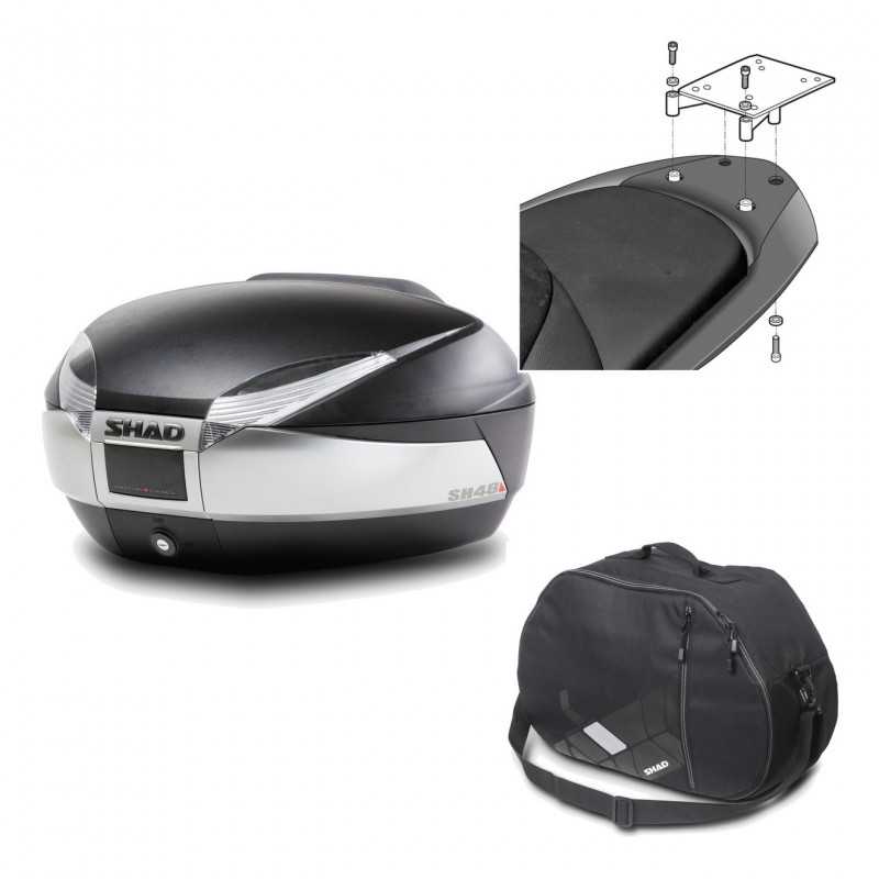 SHAD Baul trasero + herraje montaje bolsa interna SH48 TITANIUM PREMIUM KIT-185849