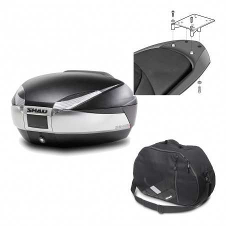 SHAD Baul trasero + herraje montaje bolsa interna SH48 TITANIUM PREMIUM KIT-185849