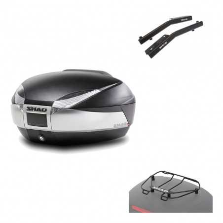SHAD Baul trasero + herraje montaje parrilla portabultos superior SH48 TITANIUM PREMIUM KIT-185803