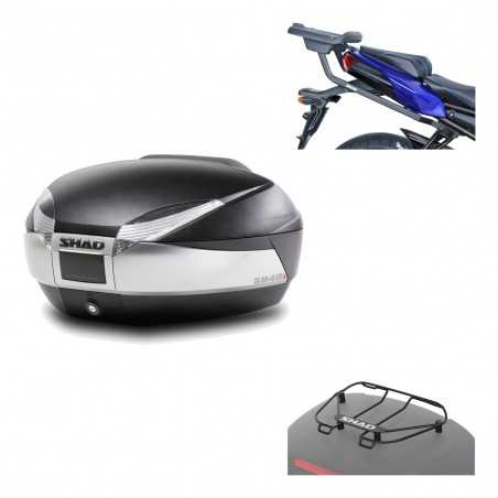 SHAD Baul trasero + herraje montaje parrilla portabultos superior SH48 TITANIUM PREMIUM KIT-186051