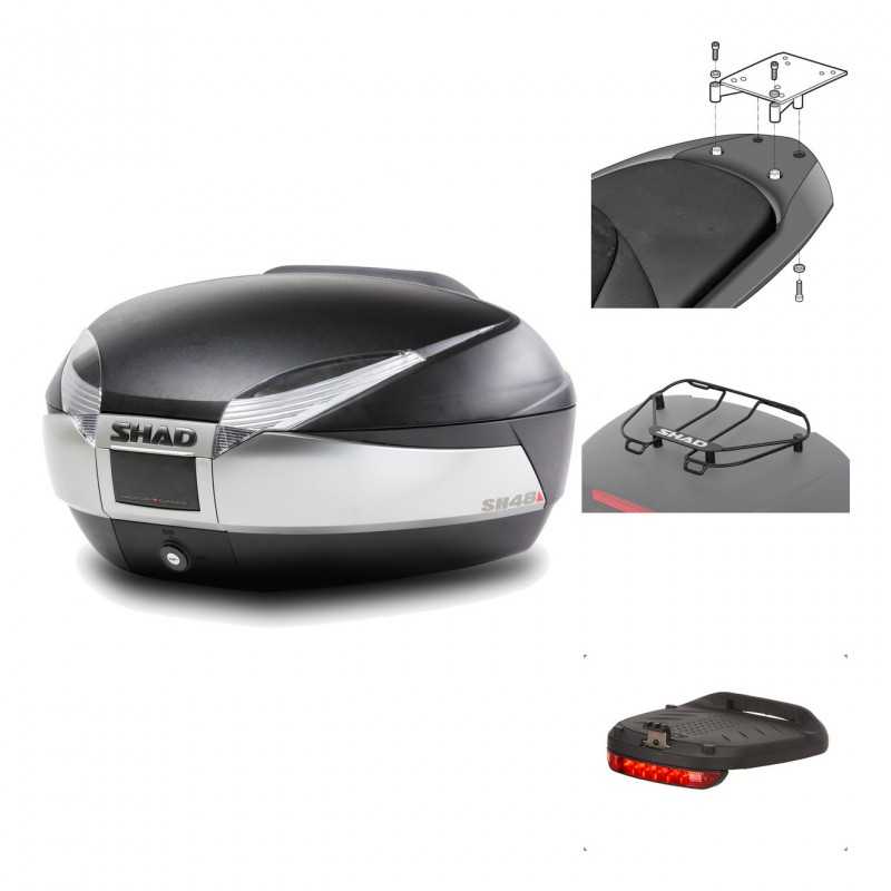SHAD Baul trasero + herraje montaje accesorios SH48 TITANIUM PREMIUM KIT-185852