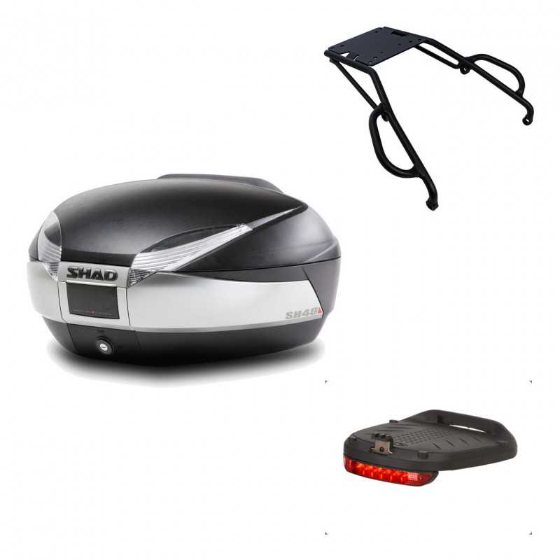 SHAD Baul trasero + herraje montaje luz de freno SH48 TITANIUM PREMIUM KIT-185952