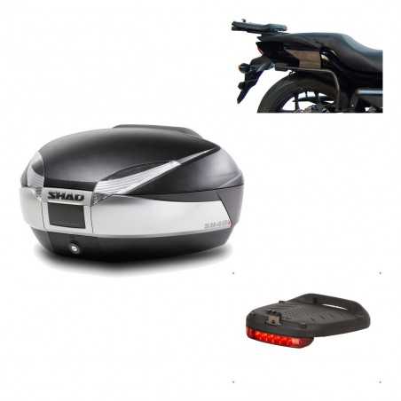 SHAD Baul trasero + herraje montaje luz de freno SH48 TITANIUM PREMIUM KIT-186008