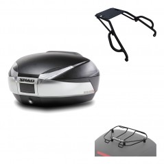 SHAD Baul trasero + herraje montaje parrilla portabultos superior SH48 TITANIUM PREMIUM KIT-185955