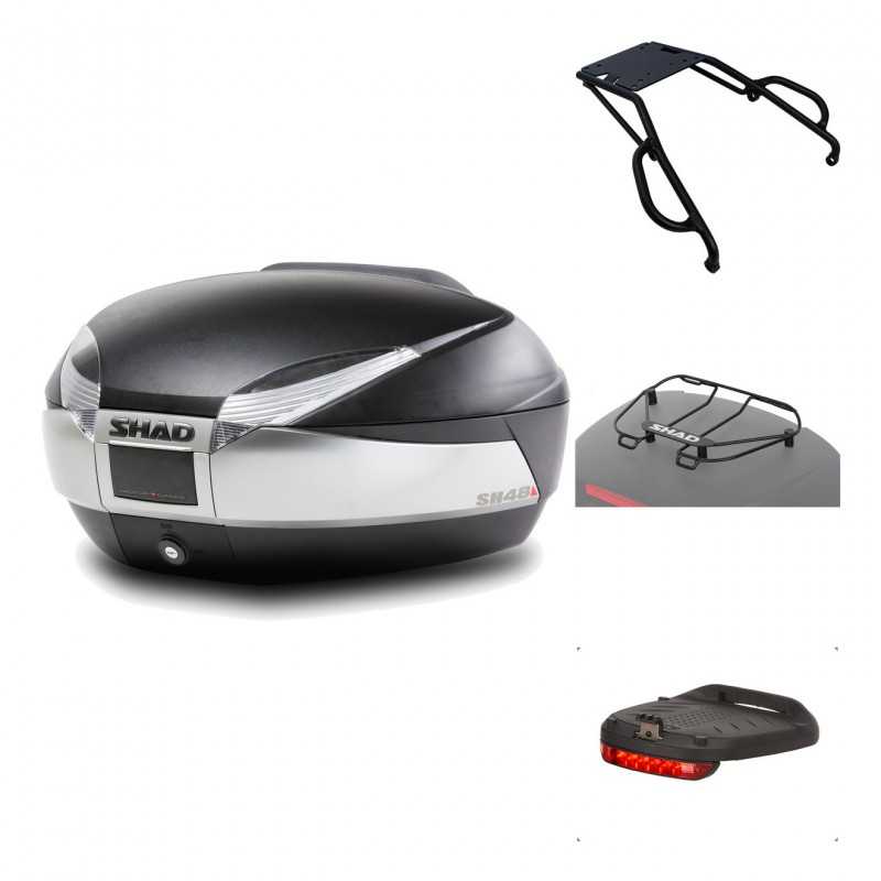 SHAD Baul trasero + herraje montaje accesorios SH48 TITANIUM PREMIUM KIT-185956