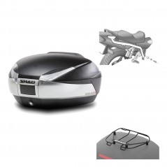 SHAD Baul trasero + herraje montaje parrilla portabultos superior SH48 TITANIUM PREMIUM KIT-185907