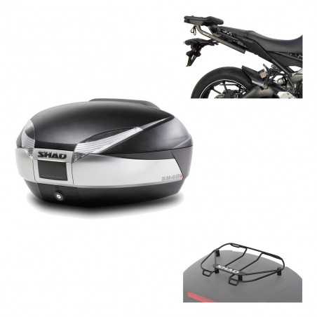 SHAD Baul trasero + herraje montaje parrilla portabultos superior SH48 TITANIUM PREMIUM KIT-185859