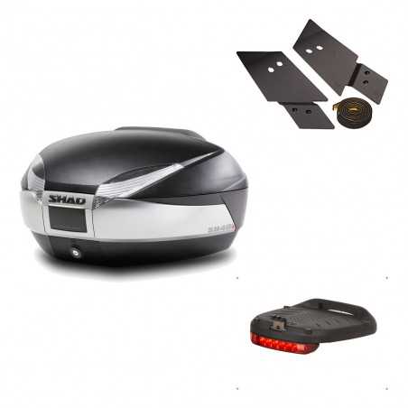 SHAD Baul trasero + herraje montaje luz de freno SH48 TITANIUM PREMIUM KIT-185760