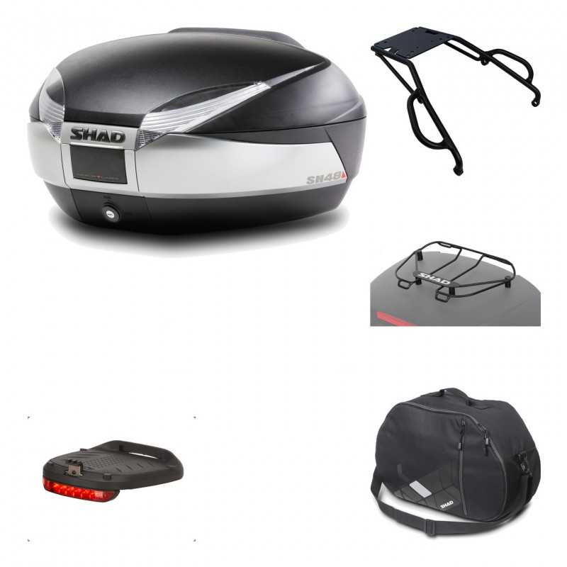 SHAD Baul trasero + herraje montaje accesorios SH48 TITANIUM PREMIUM KIT-185958