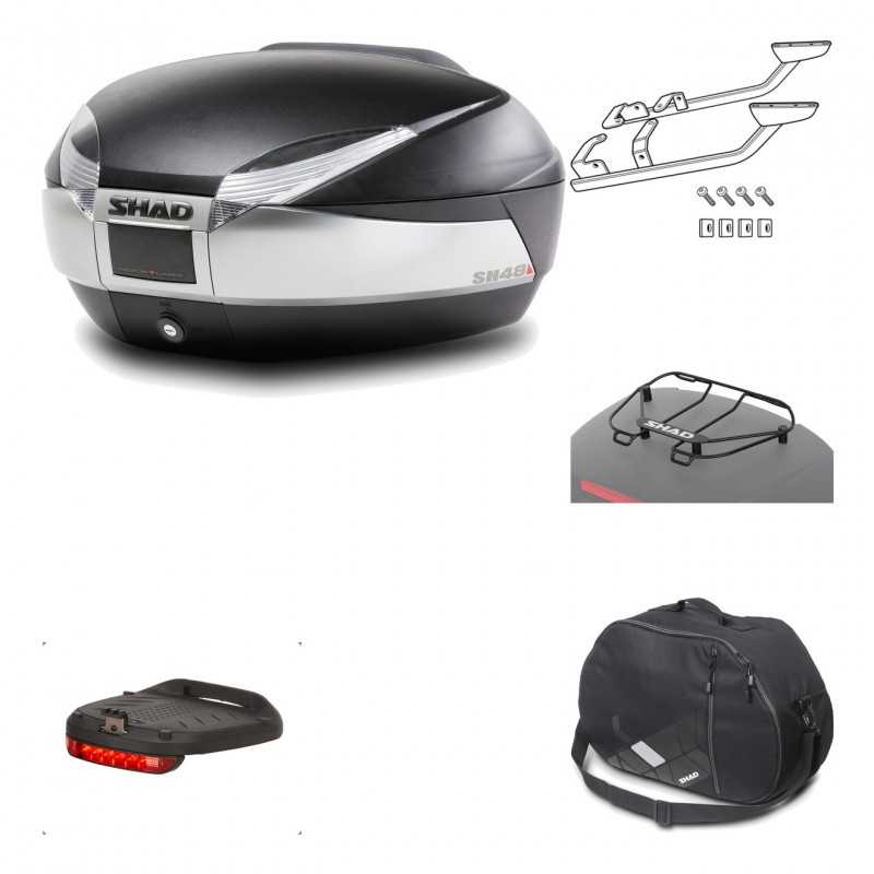 SHAD Baul trasero + herraje montaje accesorios SH48 TITANIUM PREMIUM KIT-186110