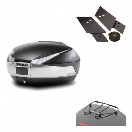 SHAD Baul trasero + herraje montaje parrilla portabultos superior SH48 TITANIUM PREMIUM KIT-185763