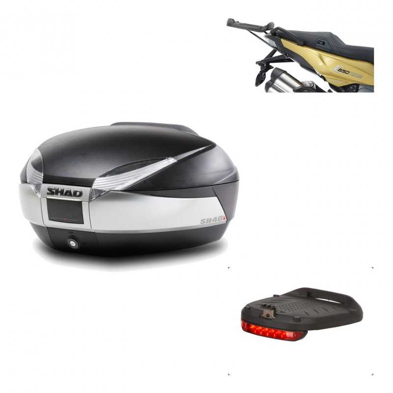 SHAD Baul trasero + herraje montaje luz de freno SH48 TITANIUM PREMIUM KIT-185712