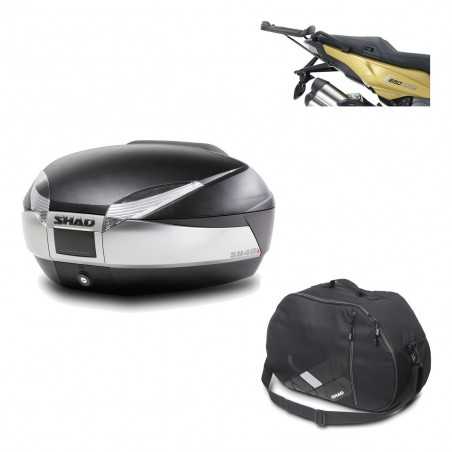 SHAD Baul trasero + herraje montaje bolsa interna SH48 TITANIUM PREMIUM KIT-185713