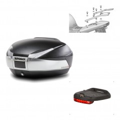 SHAD Baul trasero + herraje montaje luz de freno SH48 TITANIUM PREMIUM KIT-185816