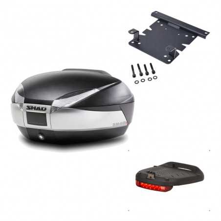 SHAD Baul trasero + herraje montaje luz de freno SH48 TITANIUM PREMIUM KIT-185768