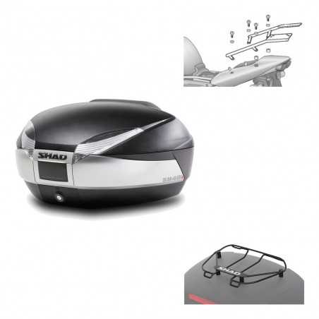 SHAD Baul trasero + herraje montaje parrilla portabultos superior SH48 TITANIUM PREMIUM KIT-185819