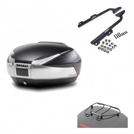 SHAD Baul trasero + herraje montaje parrilla portabultos superior SH48 TITANIUM PREMIUM KIT-186067