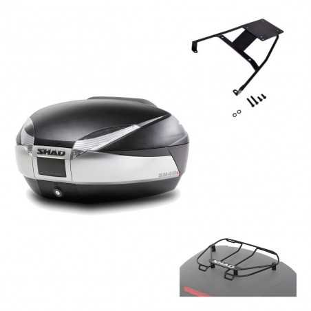SHAD Baul trasero + herraje montaje parrilla portabultos superior SH48 TITANIUM PREMIUM KIT-185867