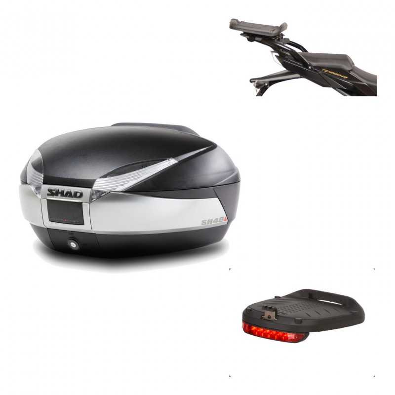 SHAD Baul trasero + herraje montaje luz de freno SH48 TITANIUM PREMIUM KIT-185968