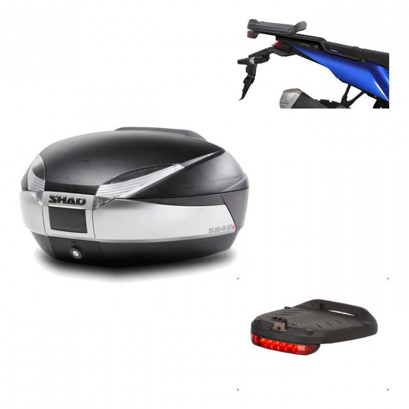 SHAD Baul trasero + herraje montaje luz de freno SH48 TITANIUM PREMIUM KIT-186520