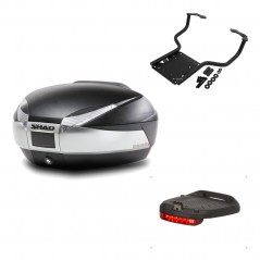 SHAD Baul trasero + herraje montaje luz de freno SH48 TITANIUM PREMIUM KIT-186120