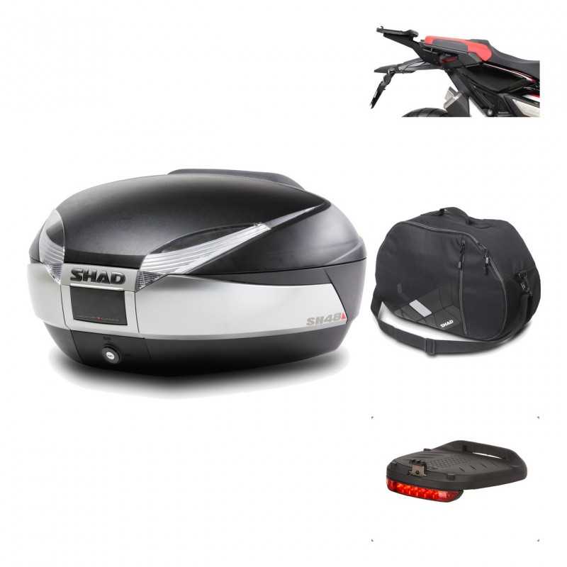 SHAD Baul trasero + herraje montaje accesorios SH48 TITANIUM PREMIUM KIT-186170